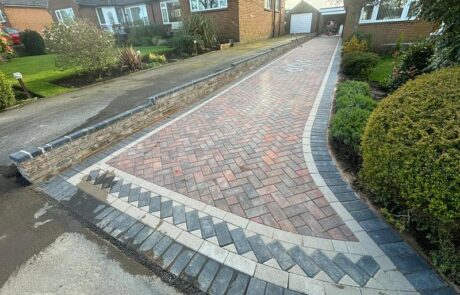 rossendale block paved driveway path patio brick wall 08